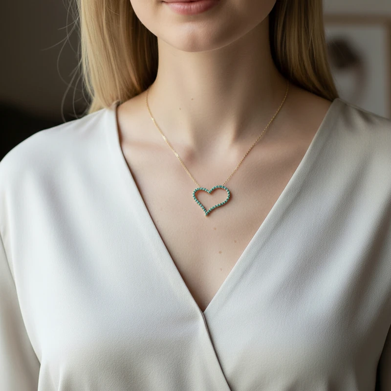 Gilded Turquoise Love Necklace Image 2