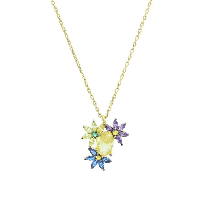 Spectrum Leaf Gold Plated Necklace Image 1