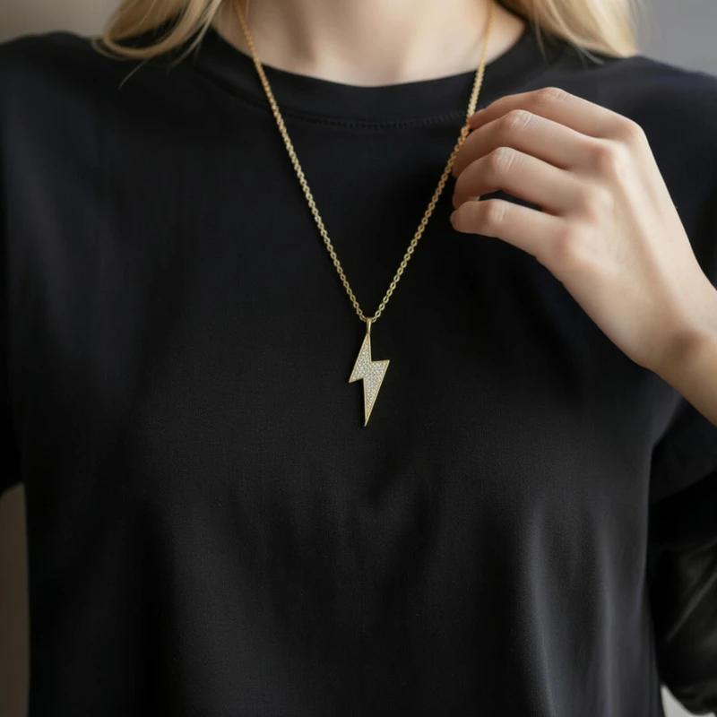 Gilded Lightning Strike Pendant Image 2