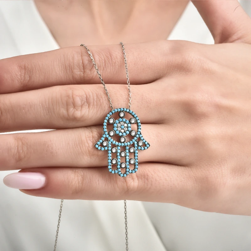 Hamsa Hand Necklace Image 2