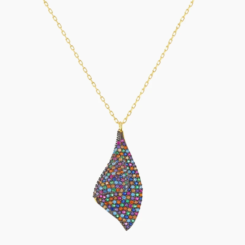 Multicolor Pave Necklace  Sea ​​Mountain Image 1
