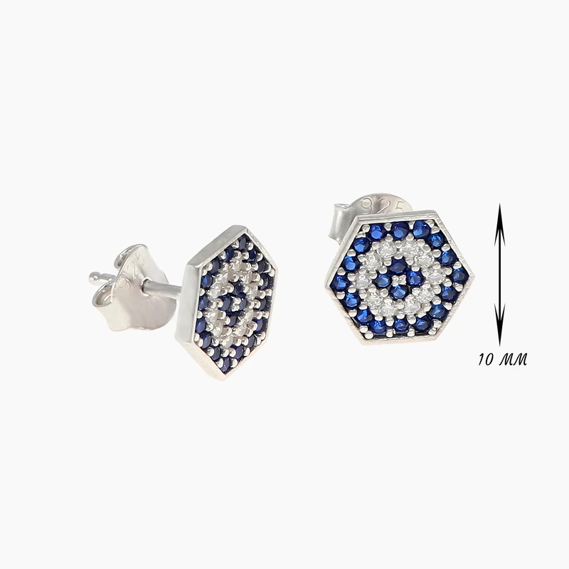 Hexagon Minimal Stud Earring Image 2