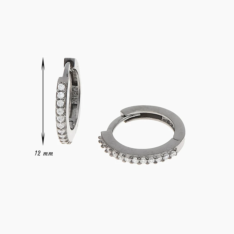 Mid Pave Hoop Earring Image 2