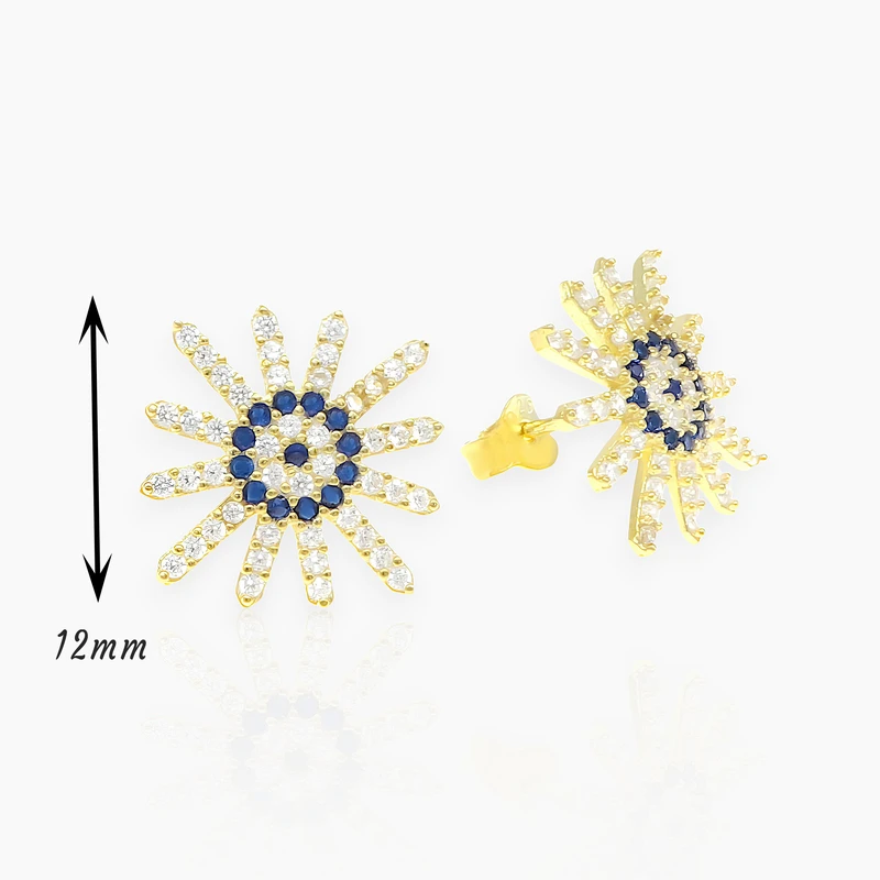 Minimal Star Evil Eye Stud Earring Image 2