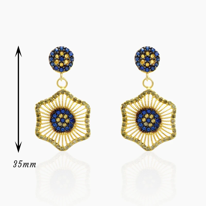 Sun And Eye Dangle Earring Image 2