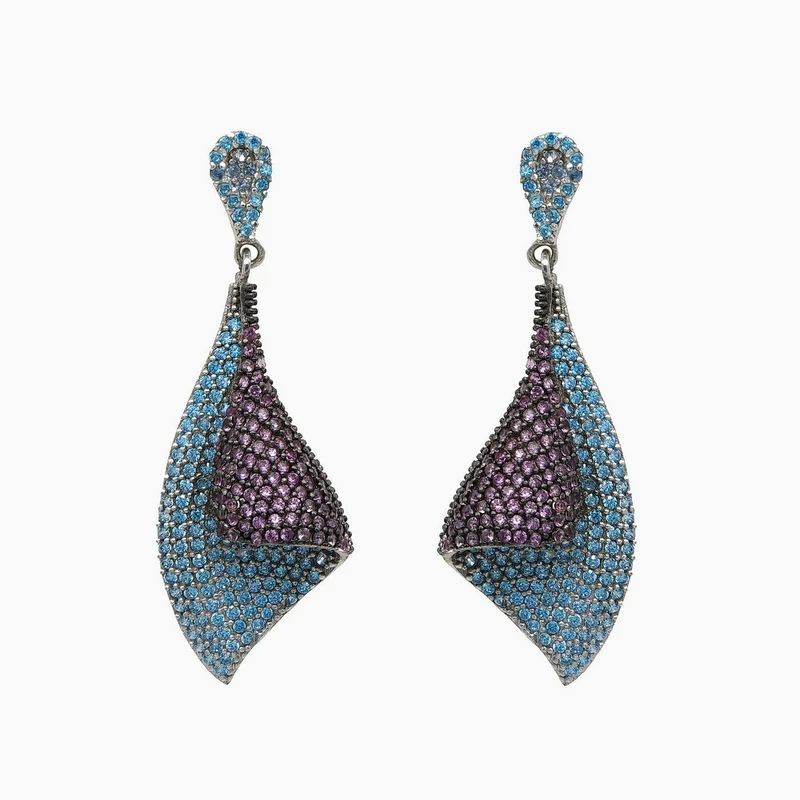 Ocean Wave Dangle Earring Image 1