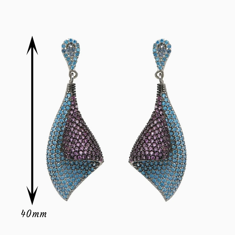 Ocean Wave Dangle Earring Image 2
