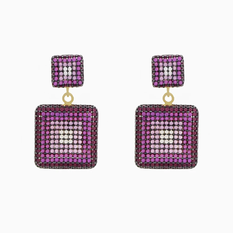 Shaded Red And Pink Square Pave Image 1