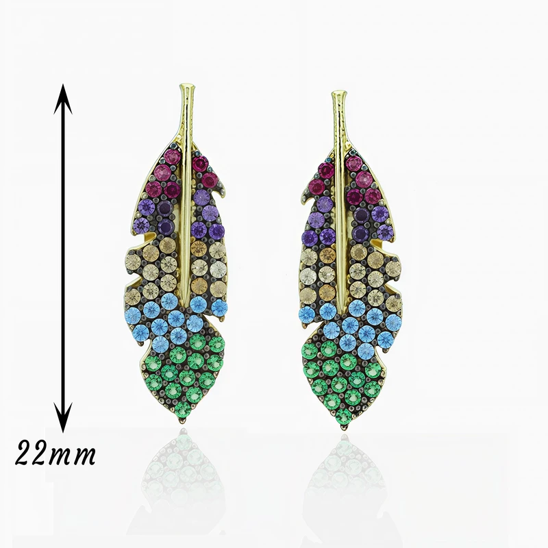 Rainbow Leaf Stud Earring Image 2